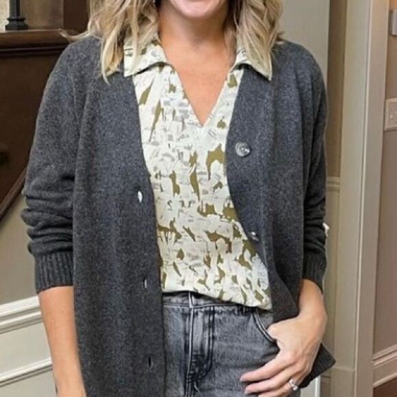 Cabi Flurry Top in an Olive & Cream Abstract Pattern. Size Large. NWOT - Picture 10 of 10